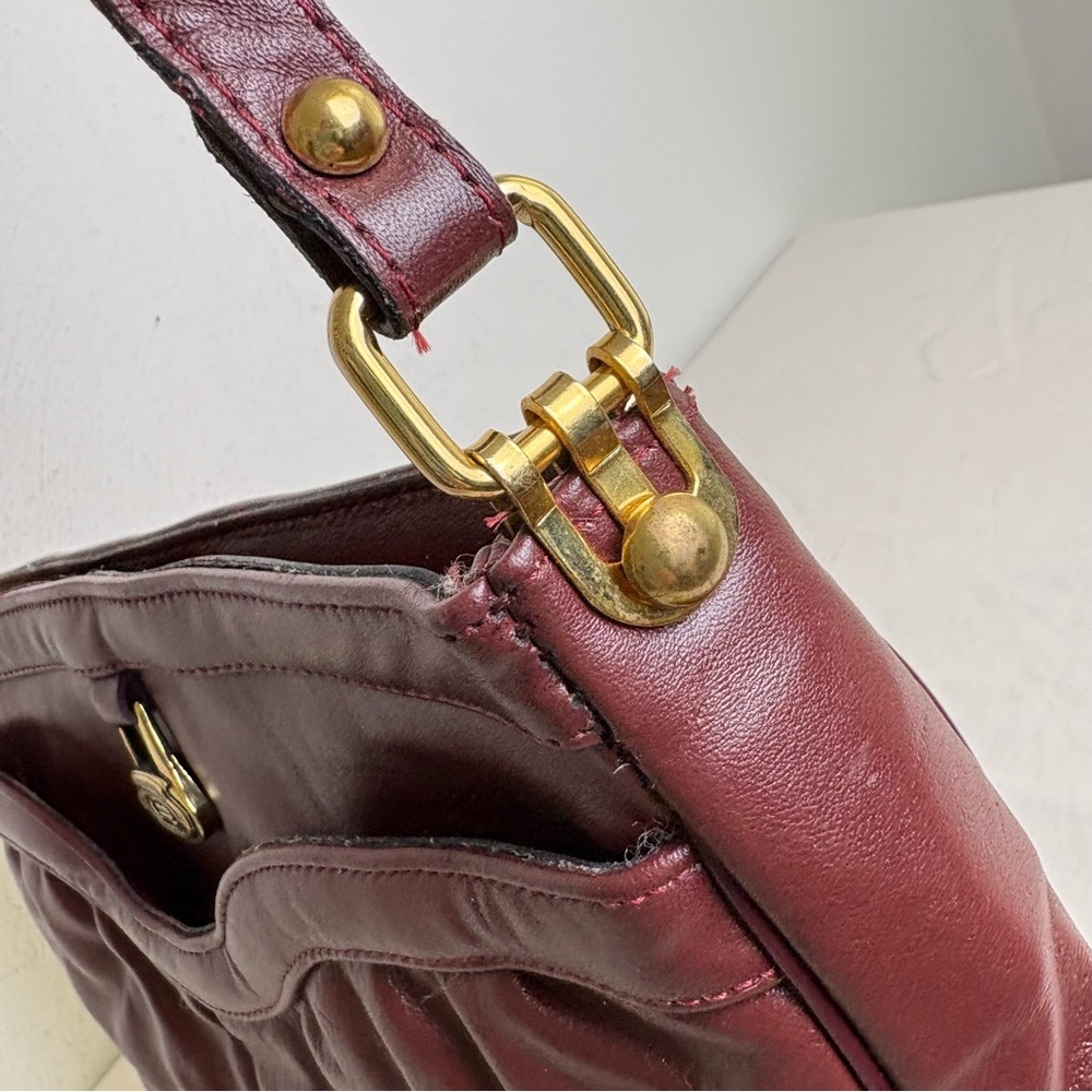 ETIENNE AIGNER Vintage Oxblood Burgundy Leather Crossbody Bag Purse Classic - Picture 12 of 16